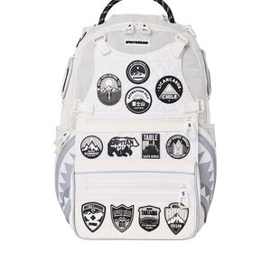 Sprayground White Kids Patch Badge Backpack